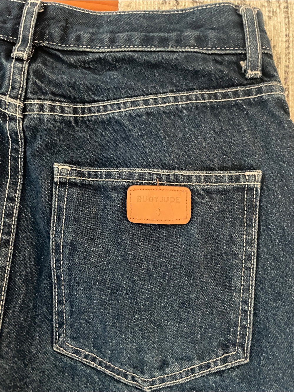 Rudy Jude Indigo Blue Denim Jeans with Branded Brass Button - Picture 4 of 6